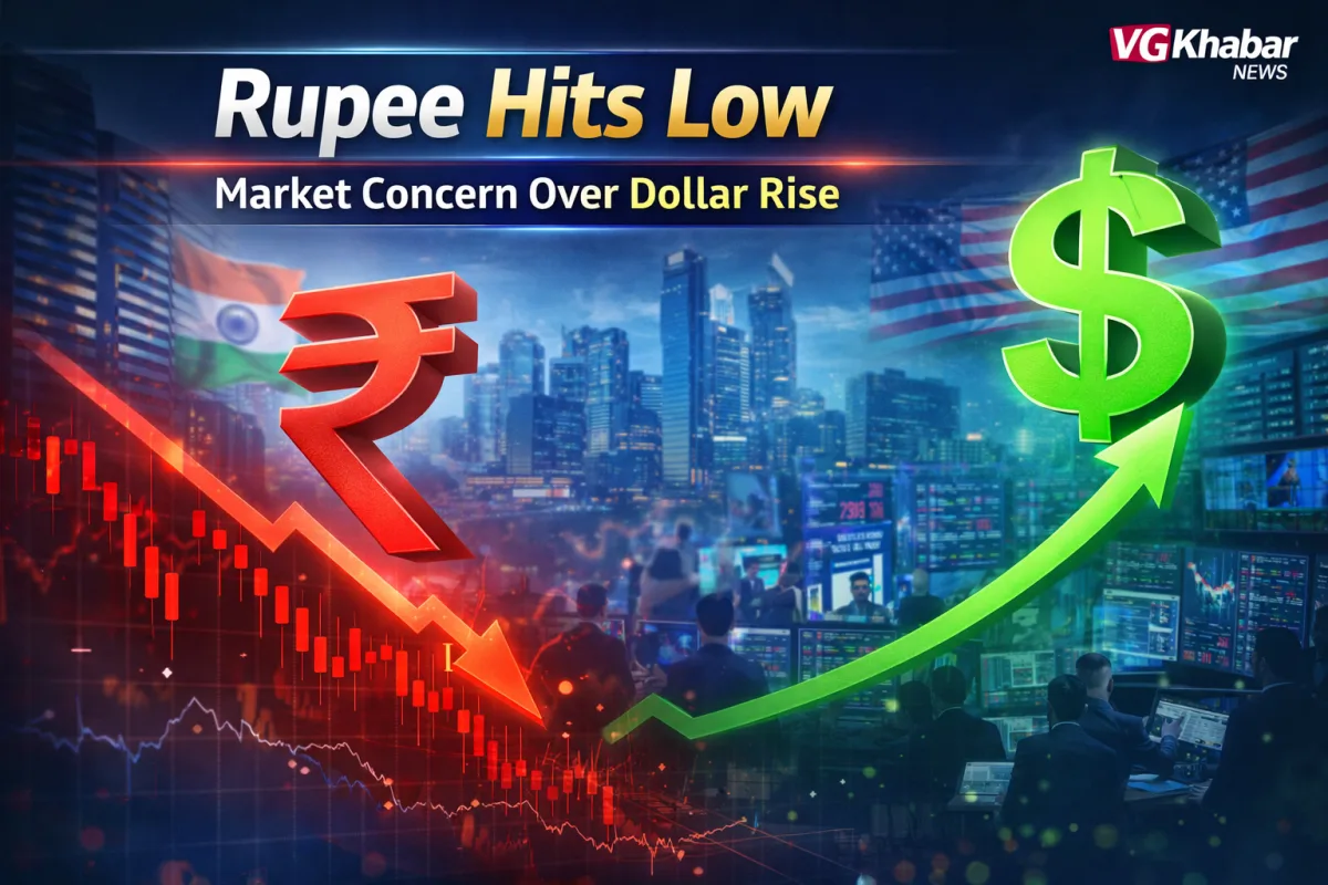 Rupee Hits Low Against Dollar Market Concern
