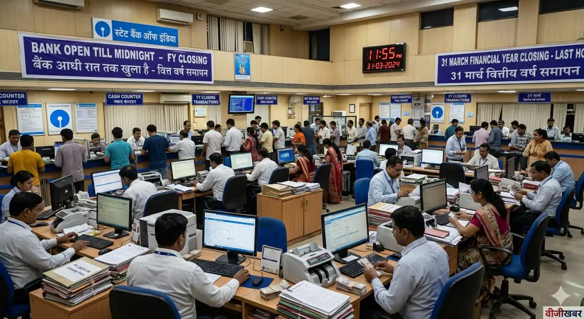 31 मार्च को बैंक आधी रात तक खुलेंगे