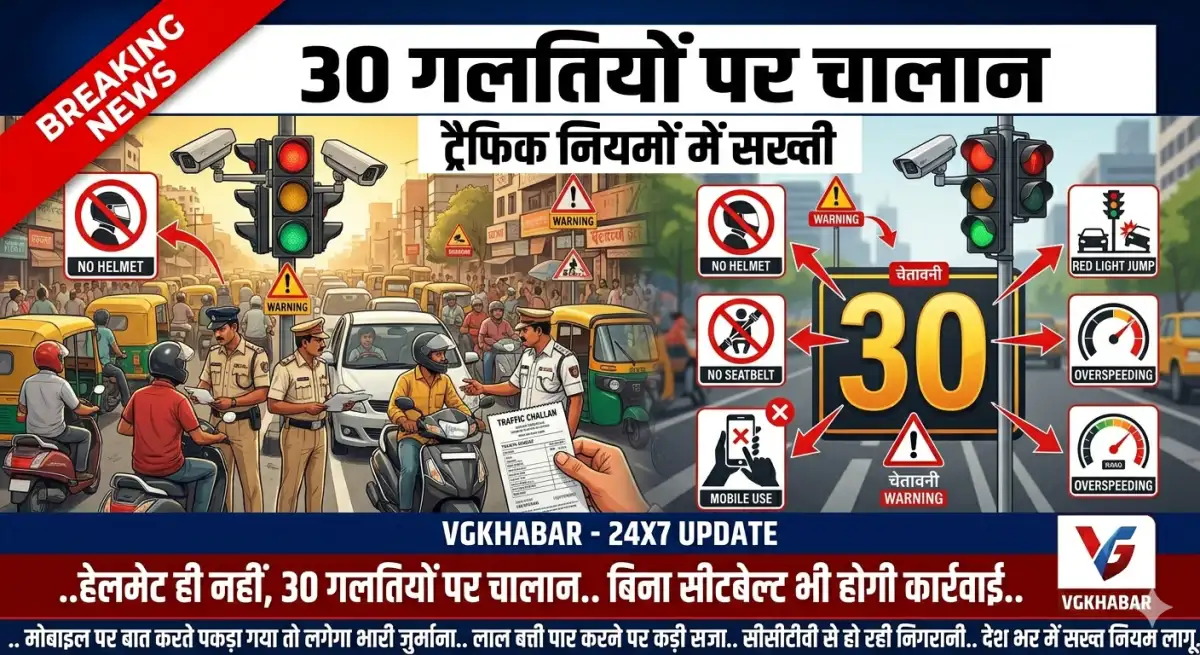 हेलमेट ही नहीं, 30 गलतियों पर चालान