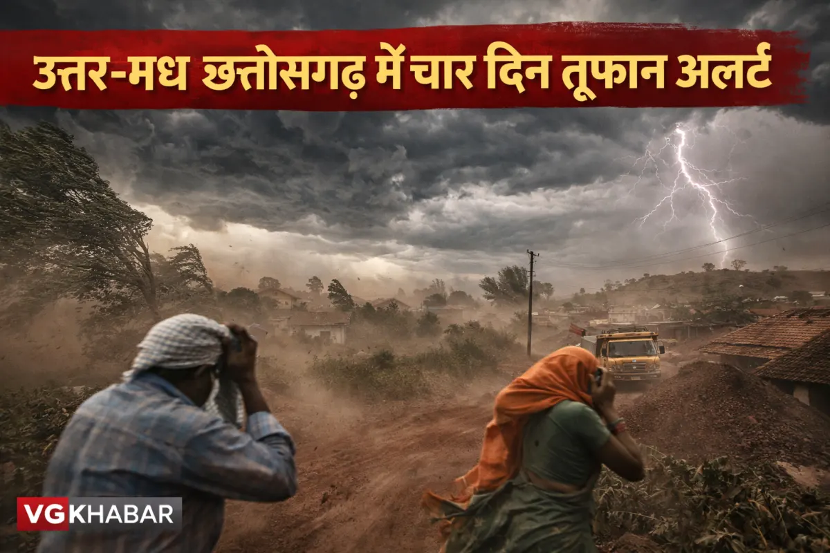 उत्तर-मध्य छत्तीसगढ़ में चार दिन तूफान अलर्ट
