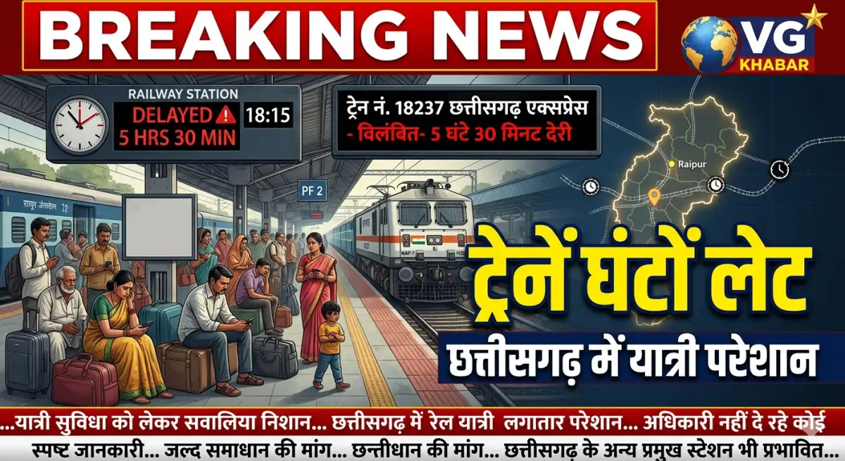 छत्तीसगढ़ में ट्रेनें घंटों लेट, यात्री परेशान