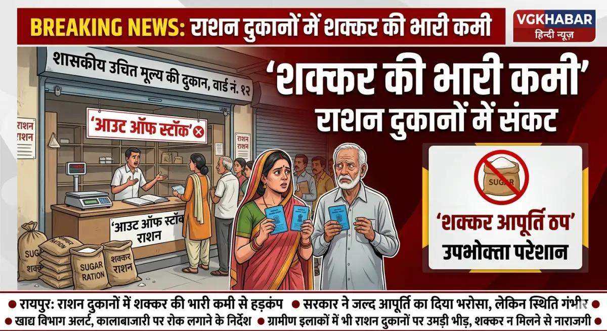 राशन दुकानों में शक्कर की भारी कमी