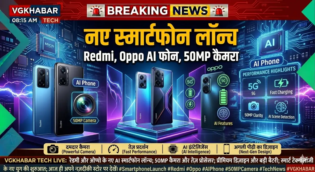 स्मार्टफोन लॉन्च, रेडमी, ओप्पो, AI फोन, 50MP कैमरा