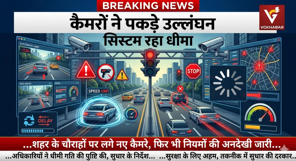 कैमरों ने पकड़े उल्लंघन, सिस्टम रहा धीमा