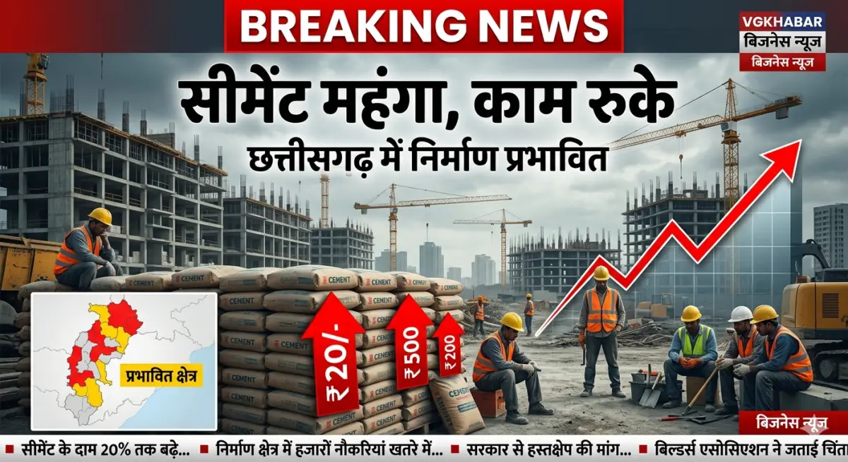 छत्तीसगढ़ में सीमेंट महंगा, काम रुके