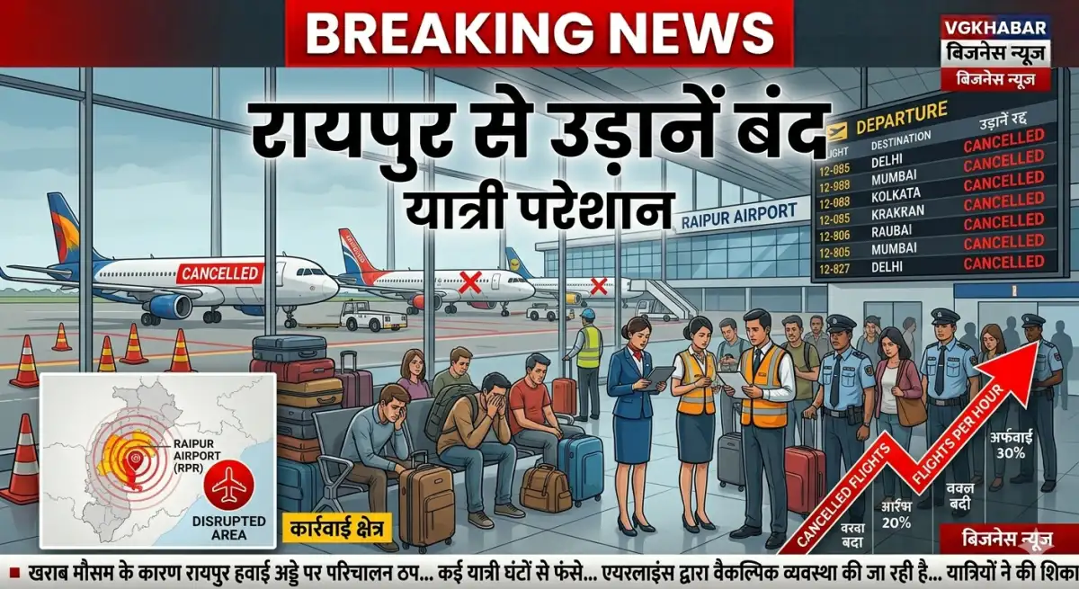 रायपुर से उड़ानें बंद, यात्री परेशान