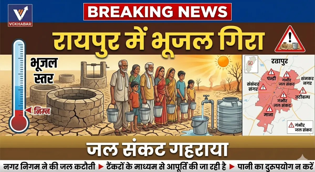 रायपुर में भूजल गिरा, जल संकट गहराया