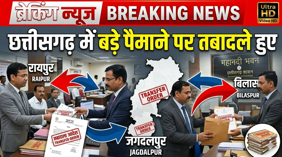 छत्तीसगढ़ में बड़े पैमाने पर तबादले हुए