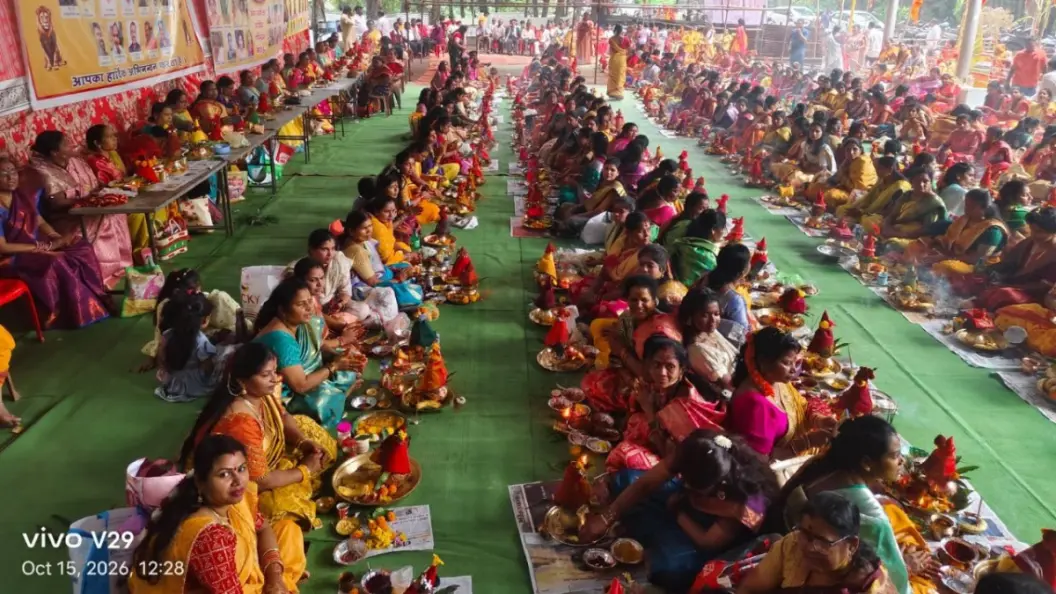 भिलाई के कांची कामाक्षी देवी मंदिर में शारदीय नवरात्रि की धूम, पूर्व विधानसभा अध्यक्ष प्रेम प्रकाश पाण्डेय ने की पूजा-अर्चना