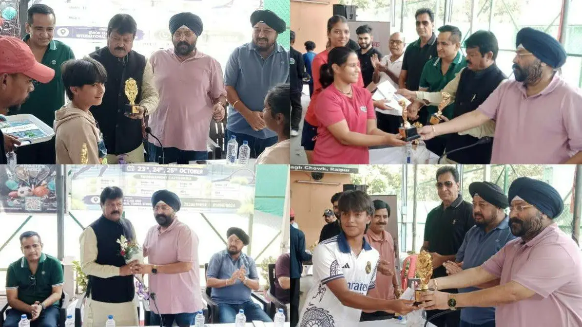रायपुर में स्वर्गीय अजय निहलानी मेमोरियल टेनिस टूर्नामेंट का समापन विजेताओं को किया गया सम्मानित